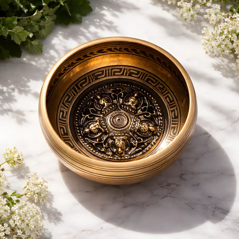 Bol Chantant 5 Bouddhas – Harmonie Spirituelle & Éveil Intérieur (120 mm) - Bol chantant